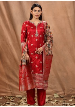 Red Print Designer Suit 